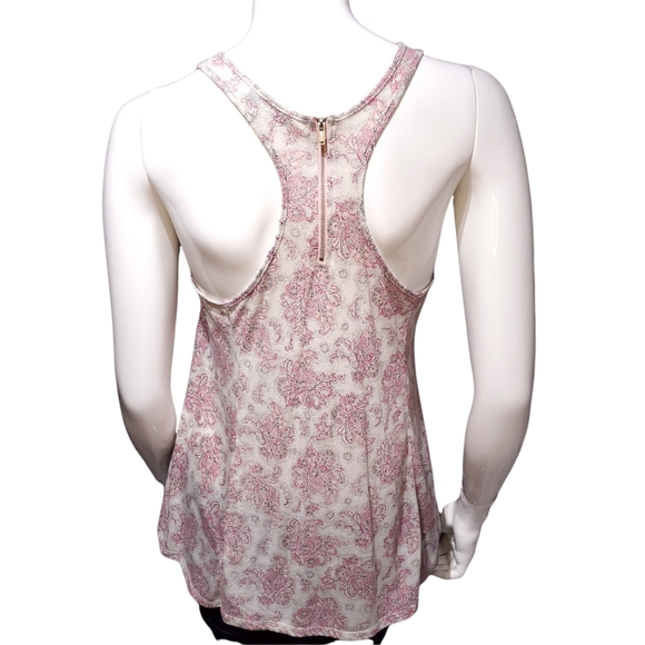 American Eagle Pink Flowy Floral Racer-Back Tank Women's Medium - Picture 2 of 3